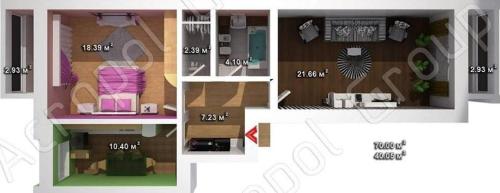 a floor plan of a small house with at Шикарная 2к квартира Центральный парк Университет 70м in Irpin'