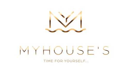 a logo for my houses line for yourself at MY House's - 3 maisons avec piscine commune et la maison pour 3 personnes max avec jacuzzi privé in Vinalmont