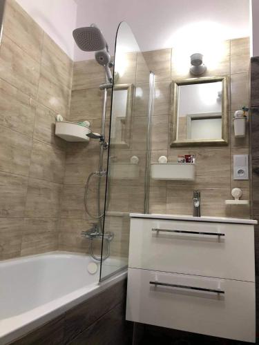 Koupelna v ubytování Apartament Datini, 40 m2