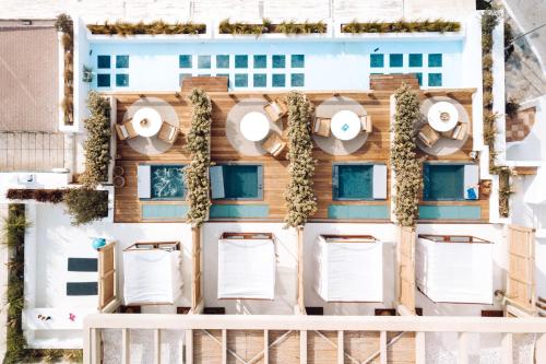 an aerial view of a building at Avgoustos Suites Naxos in Naxos Chora
