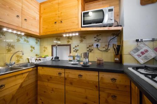 Η κουζίνα ή μικρή κουζίνα στο Maison Glarey Courmayeur CIR VdA 0023
