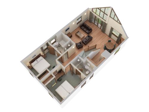 an overhead view of a floor plan at Macdonald Woodland Lodges at Macdonald Aviemore Resort in Aviemore
