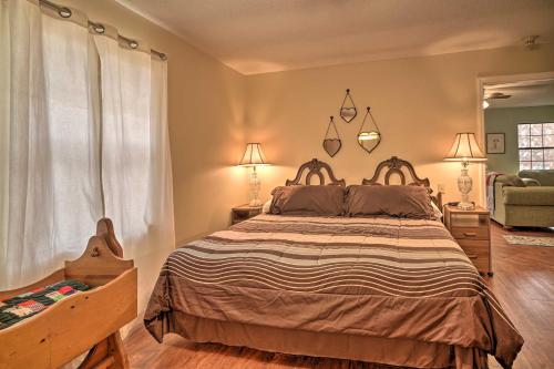 a bedroom with a large bed in a room at Inviting Apartment with Deck in Smoky Mountains in Newport