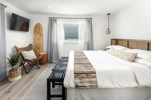 מיטה או מיטות בחדר ב-York Beach Surf Club
