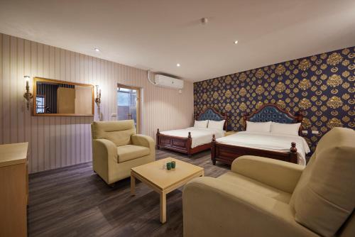 Posezení v ubytování Kyokusui Hotspring Hotel
