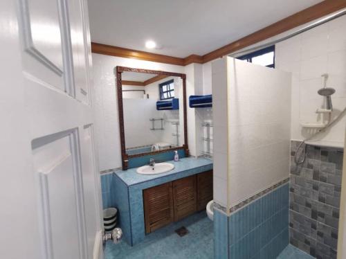 a bathroom with a sink and a mirror at Seremban Grande Villa 163 by Vale Pine in Seremban
