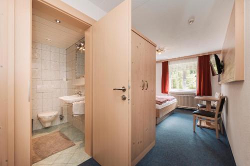 Vonios kambarys apgyvendinimo įstaigoje Berghotel Bodenalpe