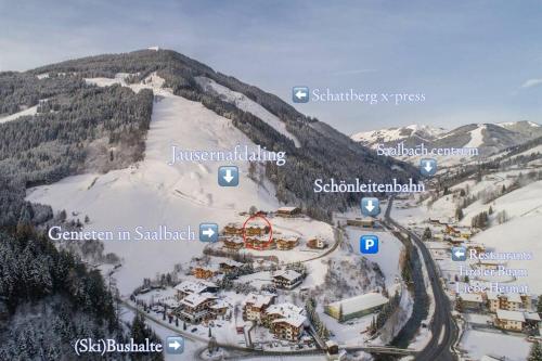 薩爾巴赫－欣特爾格勒姆的住宿－Holidayhome with Sauna Genieten in Saalbach Top E2，雪地滑雪胜地地图