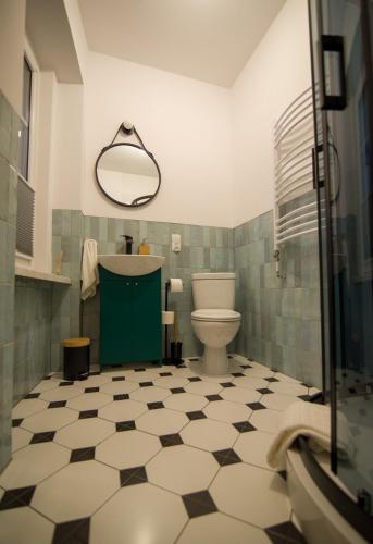 Koupelna v ubytování Apartament Retro