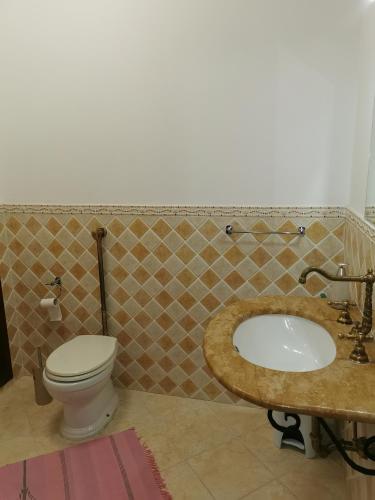 ein Bad mit einem Waschbecken und einem WC in der Unterkunft Ciappella in Partanna