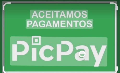 a green sign that saysenesenes paparomas diagrams and pypay at Apartamento Aconchegante Porto Real Resort Mangaratiba in Mangaratiba