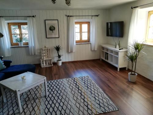 TV a/nebo společenská místnost v ubytování Ferienwohnung Gärtner