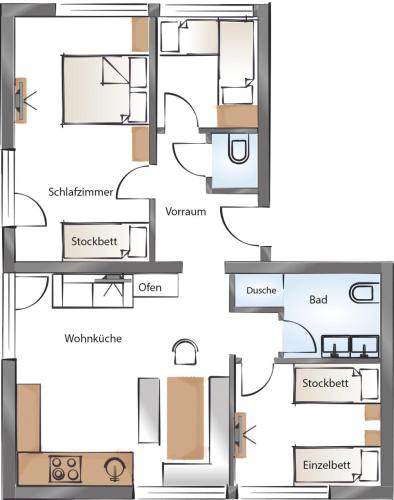a floor plan of a house at d'Genussalm by Alpine Genusswelten in Haus im Ennstal