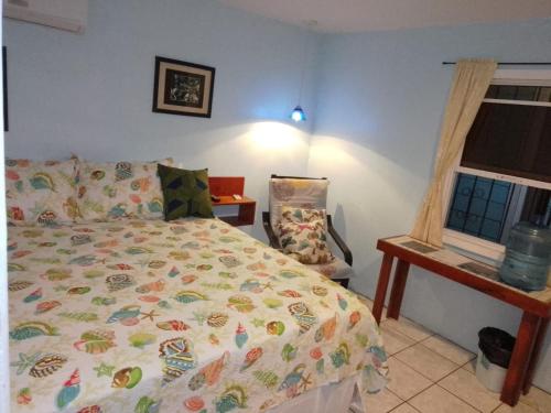 a bedroom with a bed and a window at Mariposa Lodge in West End