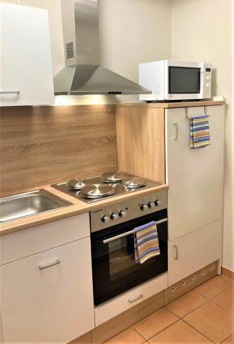 Dapur atau dapur kecil di Ferienwohnungen Sernatinger