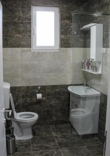 a bathroom with a toilet and a sink at Apartmani Hani in Trebinje