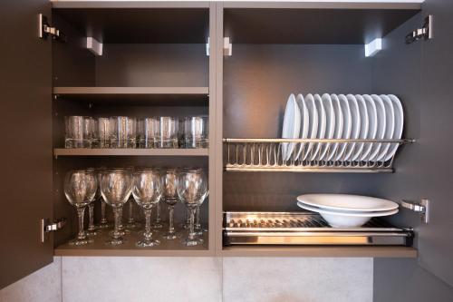 Η κουζίνα ή μικρή κουζίνα στο Apartment Skyta Krasnyk
