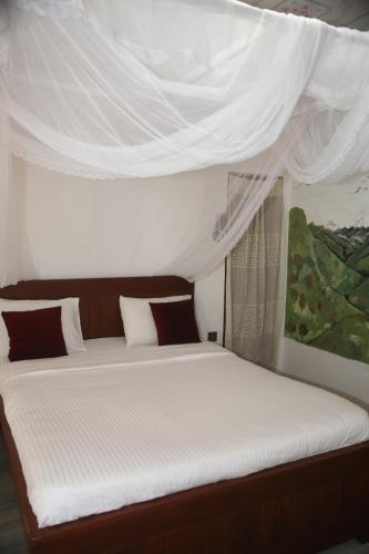 a bedroom with a bed with a canopy at Cinnamon Homestay ella in Ella