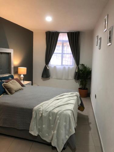 Ένα ή περισσότερα κρεβάτια σε δωμάτιο στο Loft Meraki with parking 7min to downtown