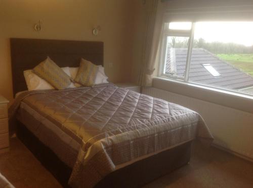 um quarto com uma cama e uma janela em Lilac Manor em Sligo
