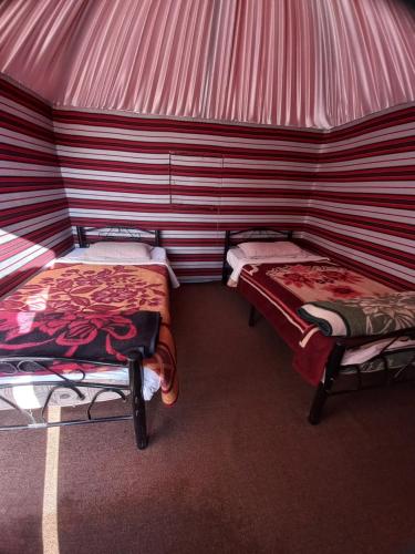 Ένα ή περισσότερα κρεβάτια σε δωμάτιο στο Wadi rum secrets camp
