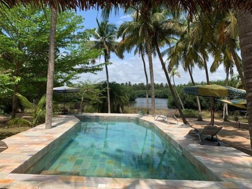 Kolam renang di atau di dekat Natura Luxury Lake Hut