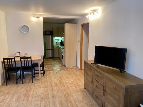 TV a/nebo společenská místnost v ubytování Apartmán pod lesem