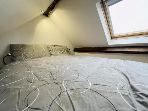 a bedroom with a bed and a window at Appartement Oasis de Confort in Tourcoing