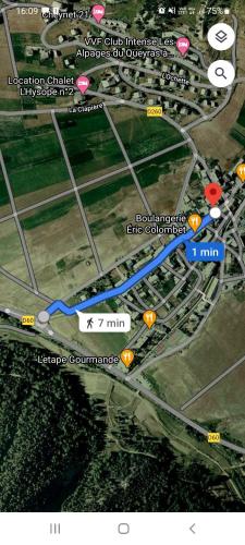a map of a city with roads and buildings at Lou Francese in Ceillac