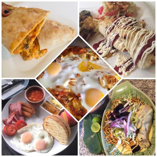 a collage of pictures of different types of food at Homebar in Ko Chang