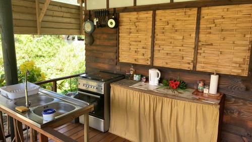 Dapur atau dapur kecil di Moanaiti Lodge