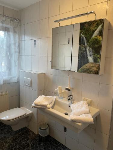 Koupelna v ubytování Gasthof Franzl