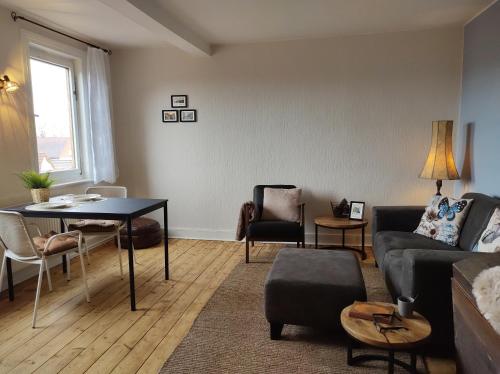 Posezení v ubytování Minicamping und B&B Apartment Hintergarten
