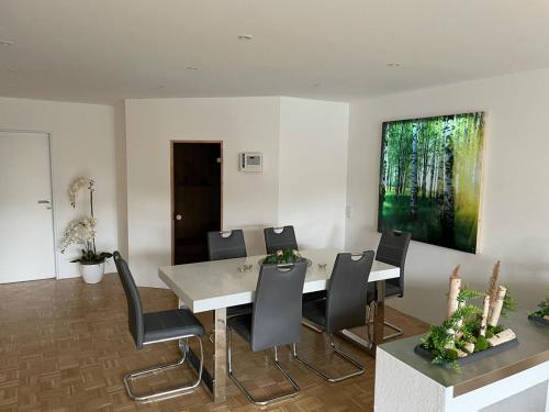 Posezení v ubytování My Home Deluxe Ferienwohnung Sauna