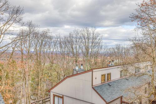 an overhead view of a house with trees in the background at Pocono Paradise 143, NEW 4bd, Tannersville, Camelback, Kalahari in Tannersville