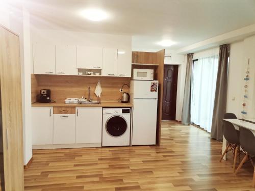 A kitchen or kitchenette at Lovely Apartments Amadeus Lux