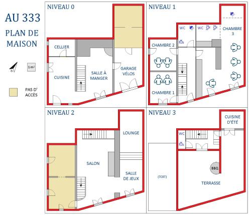un plan d'étage d'une maison dans l'établissement Au 333, à Bédoin