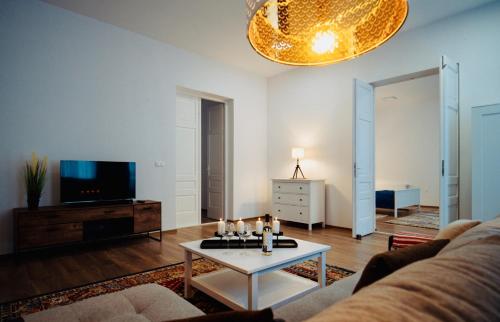 Zakarias Apartments tesisinde bir oturma alanı