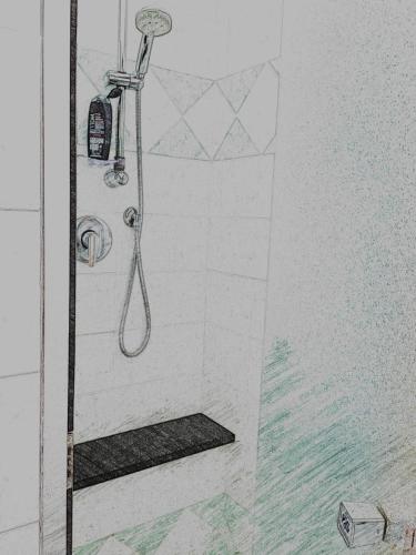 a drawing of a shower in a bathroom at Agriturismo bio Verde Armonia in Montemarciano