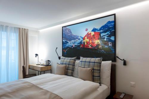 Tempat tidur dalam kamar di Fred Hotel Leonhardstrasse - Self Check-in