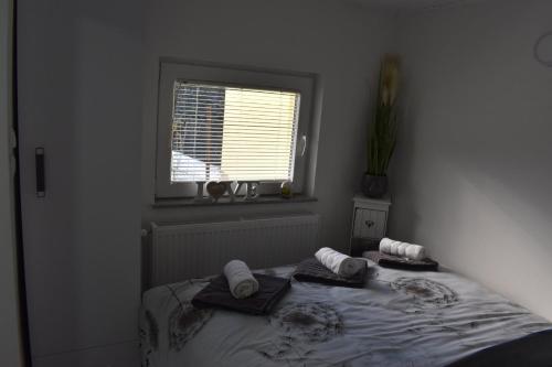 Postel nebo postele na pokoji v ubytování Apartma VRBA Dobrna