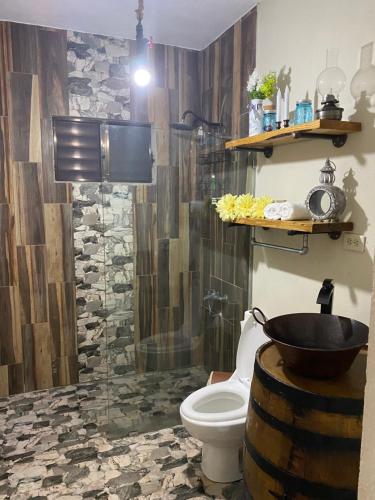 Ванна кімната в Cabaña Don Tobo Jarabacoa RD