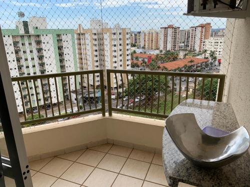 Balkón nebo terasa v ubytování 905B -Residencial Privé das Thermas I-