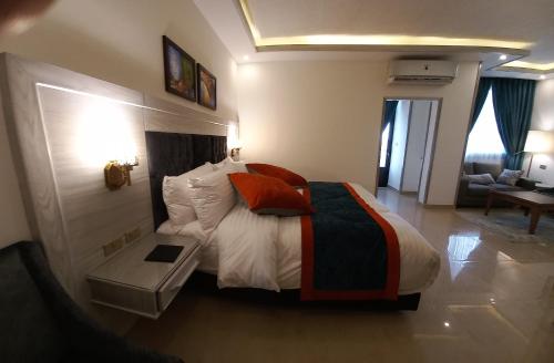 Katil atau katil-katil dalam bilik di Petra Canyon Hotel