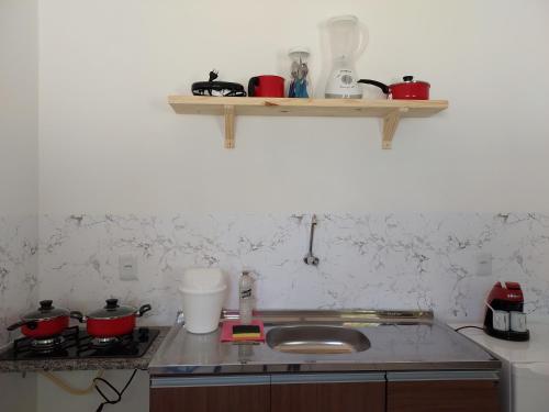 Dapur atau dapur kecil di Chales do delta Piauí
