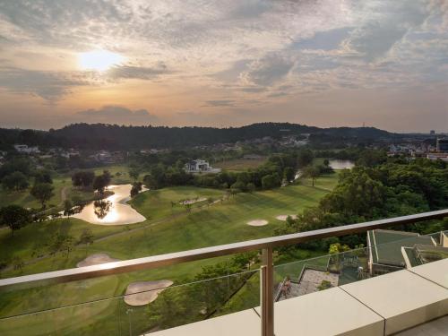 a view from a balcony of a golf course at Radisson Golf & Convention Center Batam in Batam Center