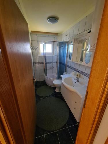a bathroom with a sink and a toilet at Mali Marino 1 in Selce