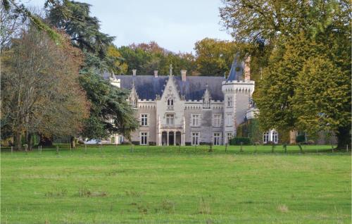 un grand château dans un champ d'herbe dans l'établissement Holiday Home Chenille-Change I-919, à Chenillé-Changé
