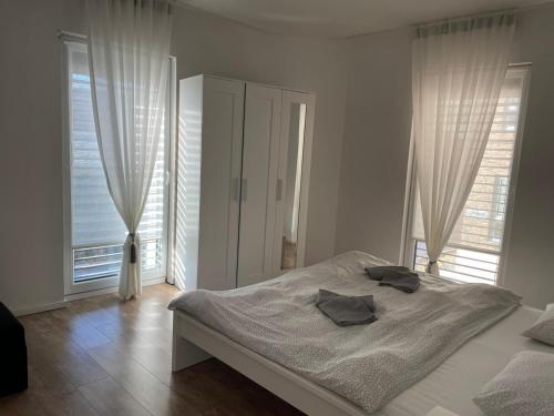 Postel nebo postele na pokoji v ubytování Apartmán v centre Michaloviec