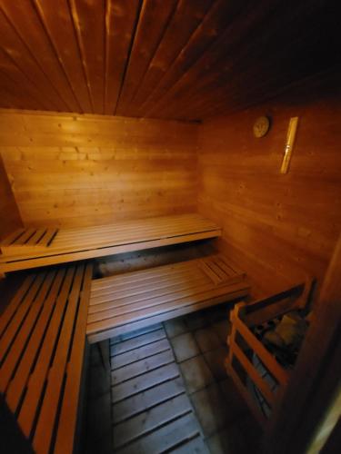 an overhead view of a wooden sauna at Kurparkhotel-Gemünd in Gemünd
